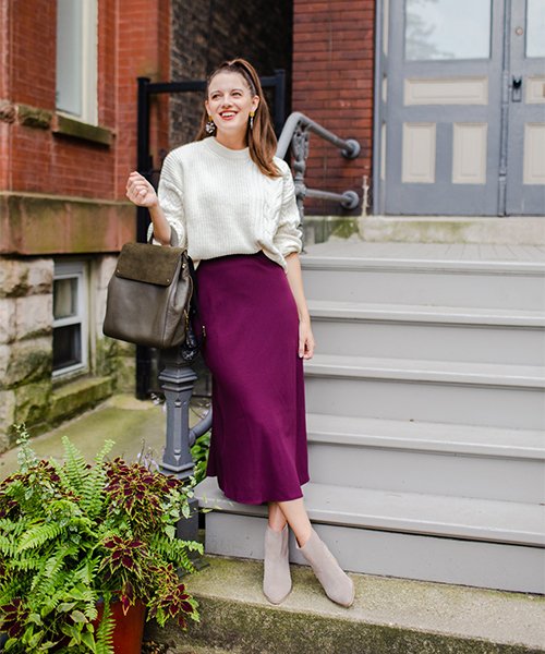 Midi skirt and sweater