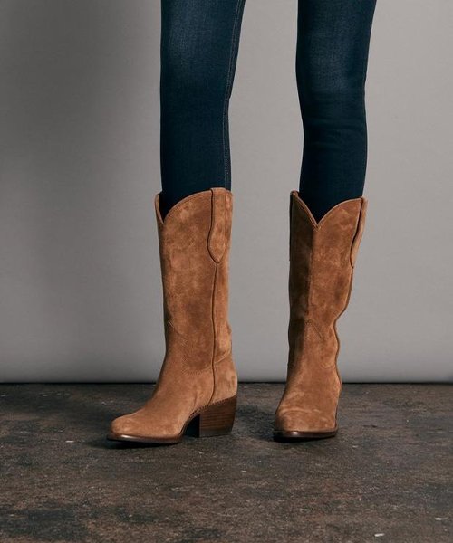 Suede cowgirl boots