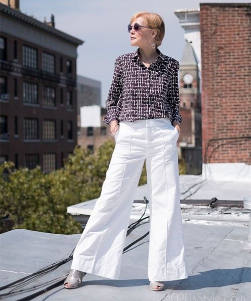 Wide leg trousers and blouse